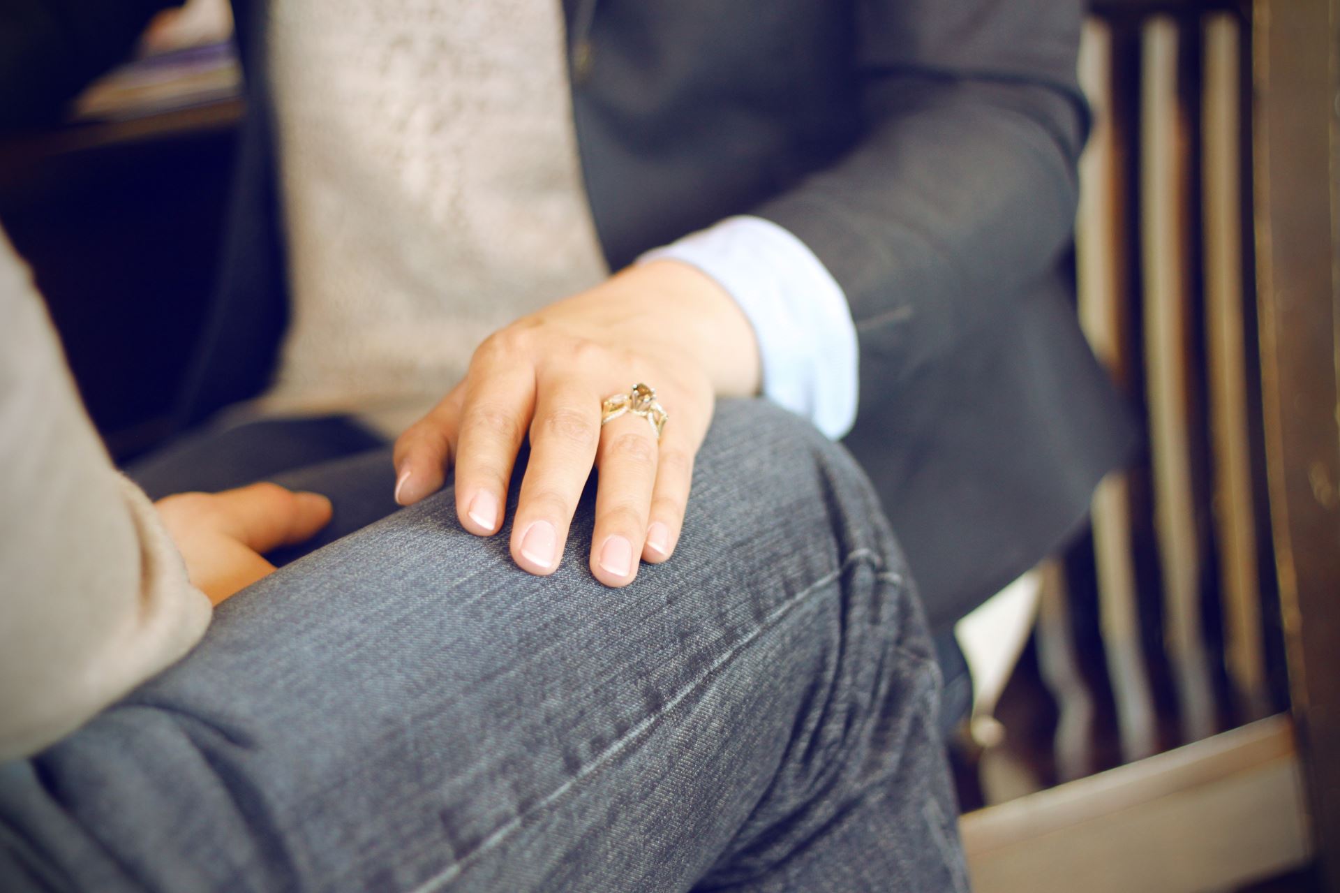 a person sitting on a chair